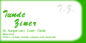 tunde zimer business card